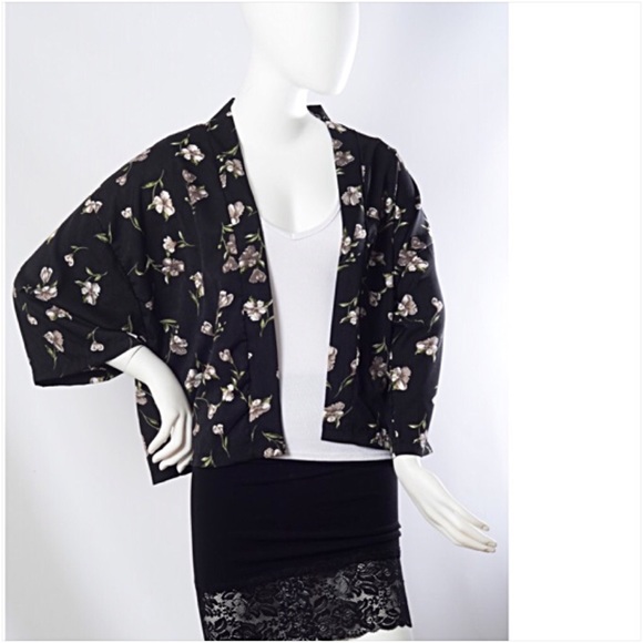 Boho Floral Kimono Cardi One Size 2-12 - Picture 3 of 6